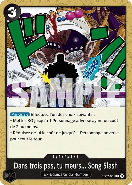Carte One Piece française EB02-051 Dans trois pas, tu meurs... Song Slash