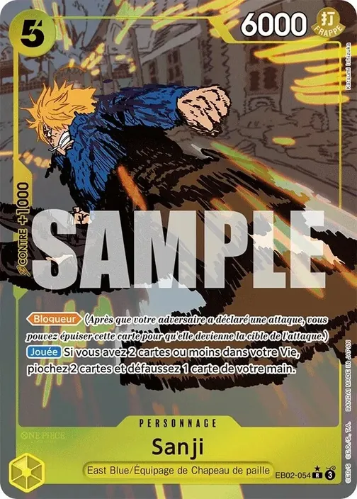 Carte One Piece française EB02-054 Sanji (version 2)