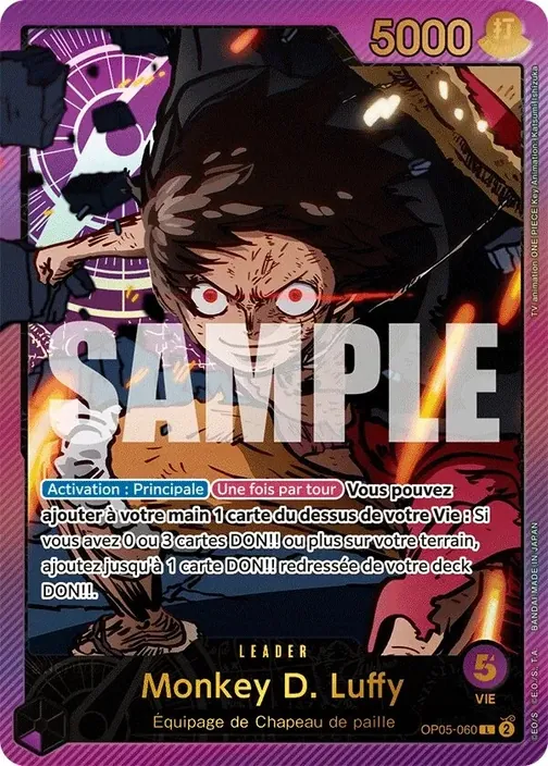 Carte One Piece française OP05-060 Monkey D. Luffy (version 5)