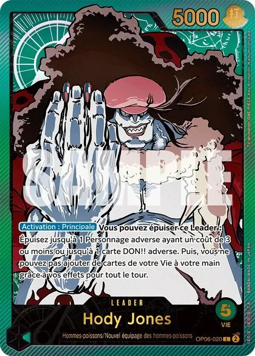 Carte One Piece française OP06-020 Hody Jones (version 3)