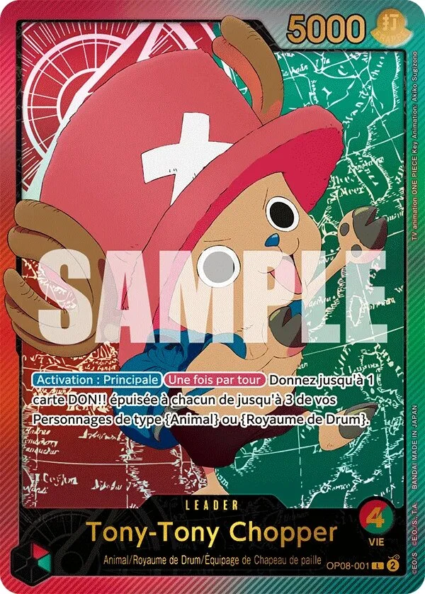 Carte One Piece française Tony-Tony Chopper OP08-001 L