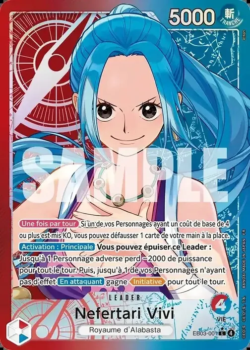 Carte One Piece française EB03-001 Nefertari Vivi (version 2)