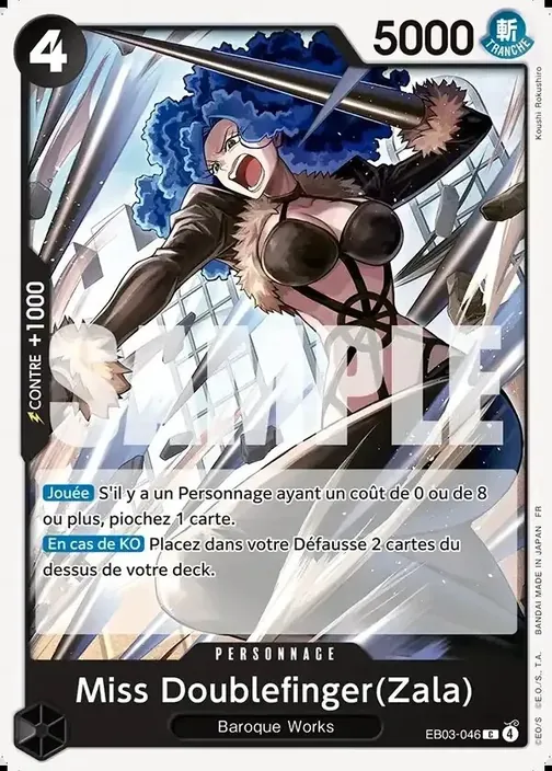 Carte One Piece française EB03-046 Miss Doublefinger(Zala)