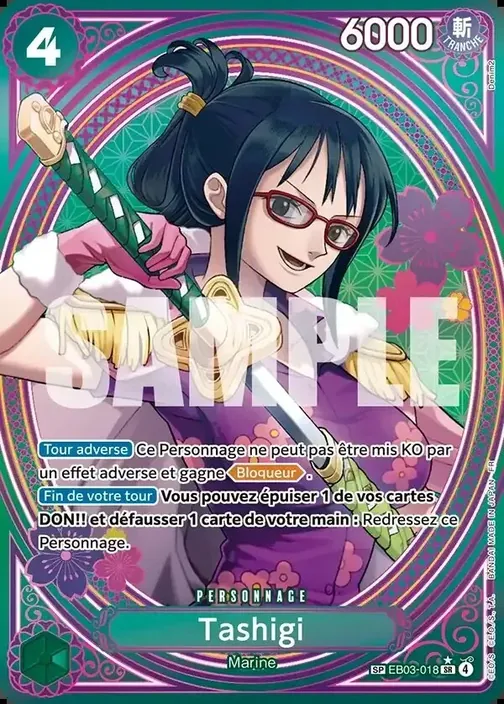 Carte One Piece française EB03-018 Tashigi (version 3)