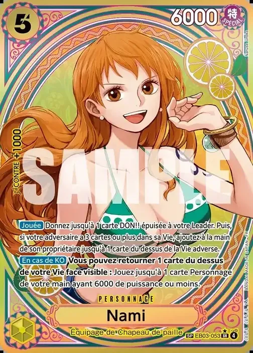 Carte One Piece française EB03-053 Nami (version 3)