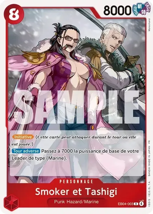 Carte One Piece française EB04-003 Smoker et Tashigi