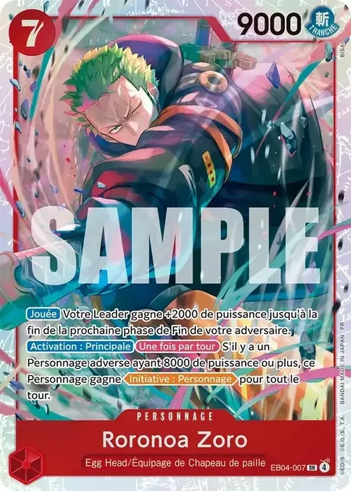Carte One Piece française EB04-007 Roronoa Zoro