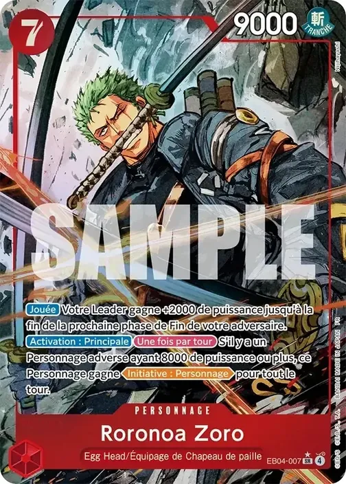 Carte One Piece française EB04-007 Roronoa Zoro (version 2)