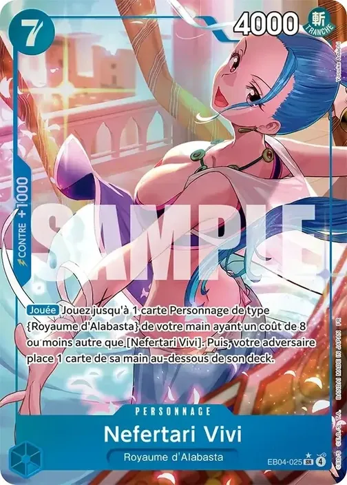 Carte One Piece française EB04-025 Nefeltari Vivi (version 2)