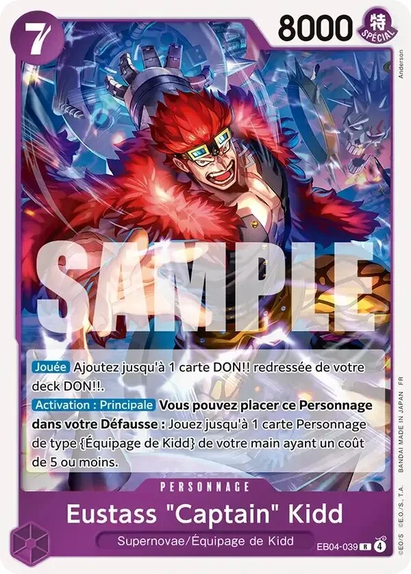 Carte One Piece française Eustass "Captain" Kidd EB04-039 R