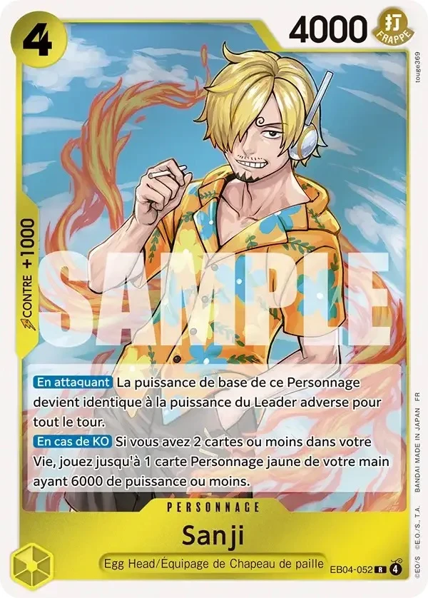 Carte One Piece française Sanji EB04-052 R