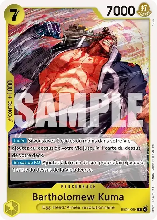 Carte One Piece française EB04-054 Bartholomew Kuma