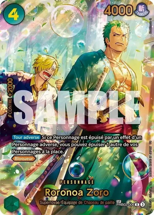 Carte One Piece française PRB02-006 Roronoa Zoro