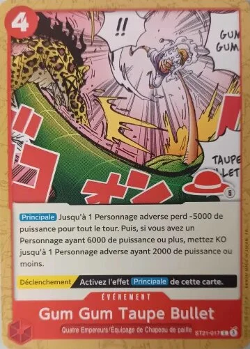 Carte One Piece française ST21-017 Gum Gum Taupe Bullet