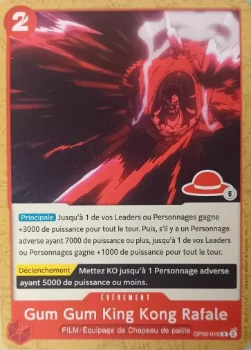 Carte One Piece française OP06-018 Gum Gum King Kong Rafale