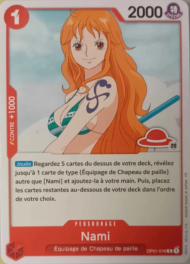 Carte One Piece française Nami OP01-016 R