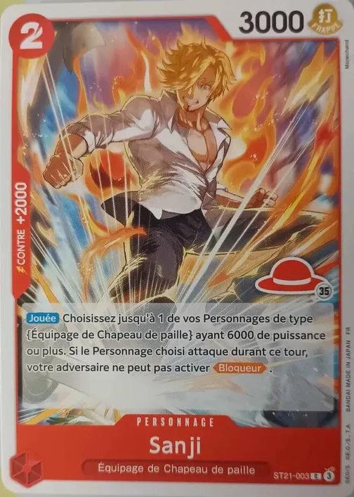 Carte One Piece française ST21-003 Sanji (version 3)