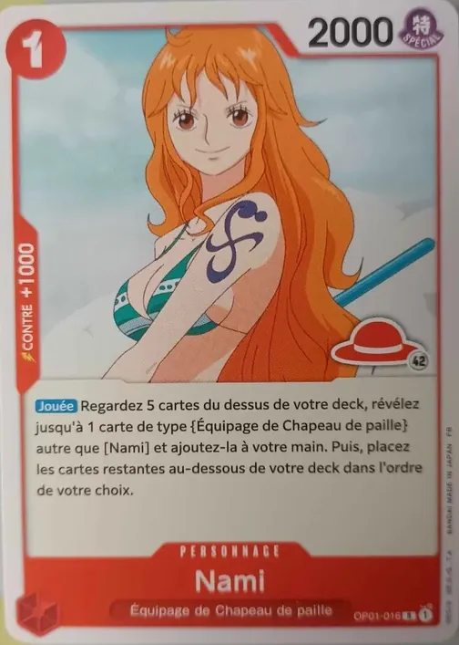 Carte One Piece française OP01-016 Nami (version 4)