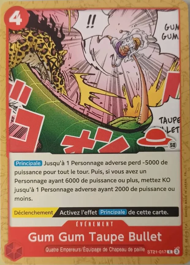 Carte One Piece française Gum Gum Taupe Bullet ST21-017 C
