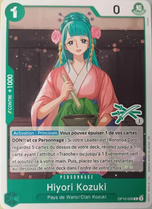 Carte One Piece française OP12-028 Hiyori Kozuki