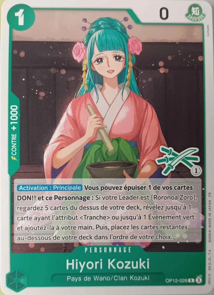 Carte One Piece française Hiyori Kozuki OP12-028 R