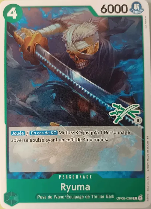 Carte One Piece française OP06-036 Ryuma