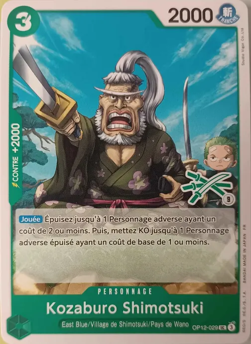 Carte One Piece française OP12-029 Kozaburo Shimotsuki