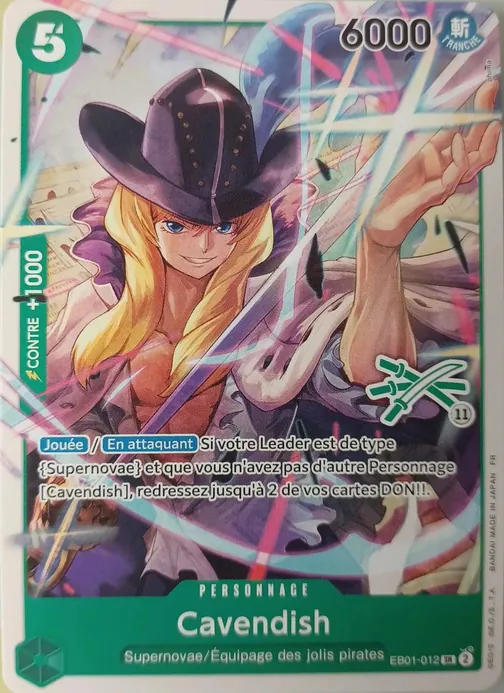 Carte One Piece française EB01-012 Cavendish