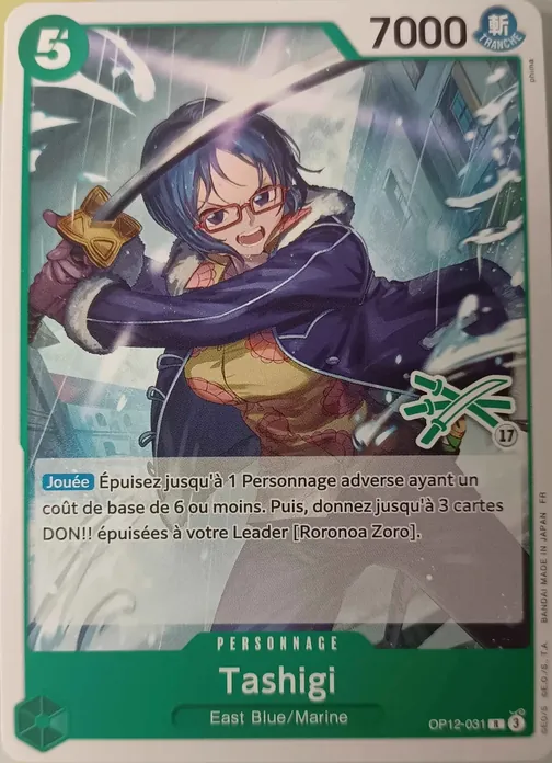 Carte One Piece française OP12-031 Tashigi (version 2)