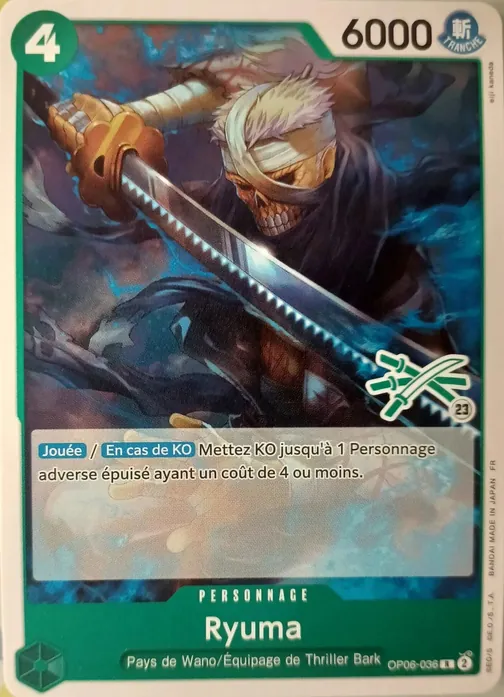 Carte One Piece française OP06-036 Ryuma (version 2)