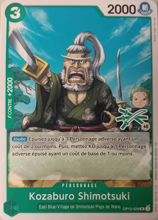 Carte One Piece française OP12-029 Kozaburo Shimotsuki (version 4)