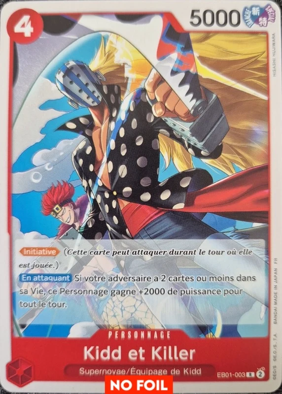 Carte One Piece française Kidd et Killer EB01-003 R