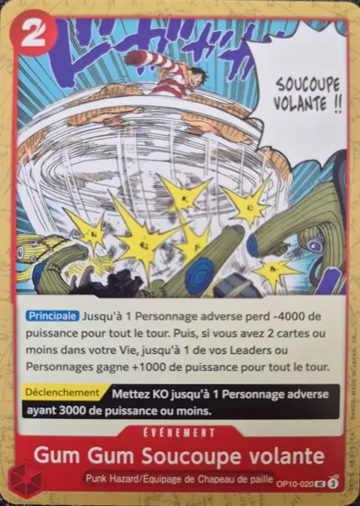 Carte One Piece française OP10-020 Gum Gum Soucoupe volante