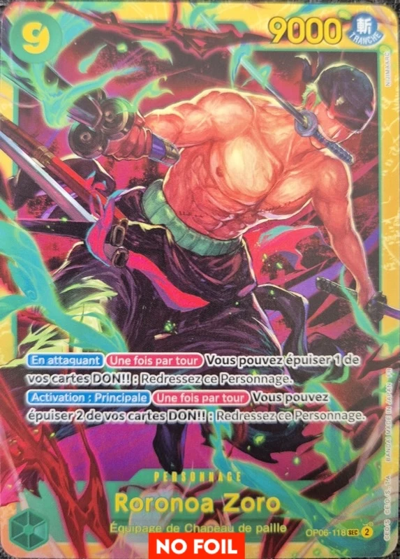 Carte One Piece française Roronoa Zoro OP06-118 SEC