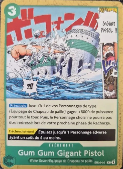 Carte One Piece française EB02-021 Gum Gum Gigant Pistol