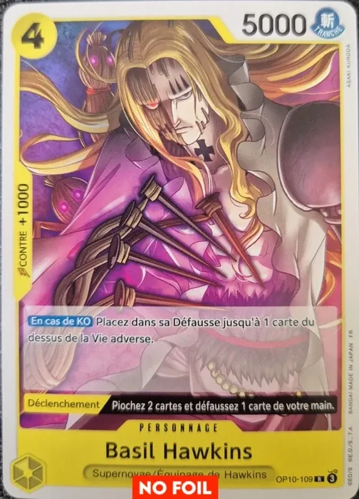 Carte One Piece française OP10-109 Basil Hawkins