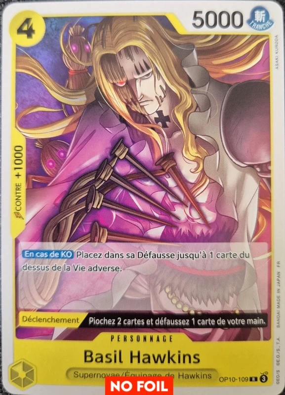 Carte One Piece française Basil Hawkins OP10-109 R