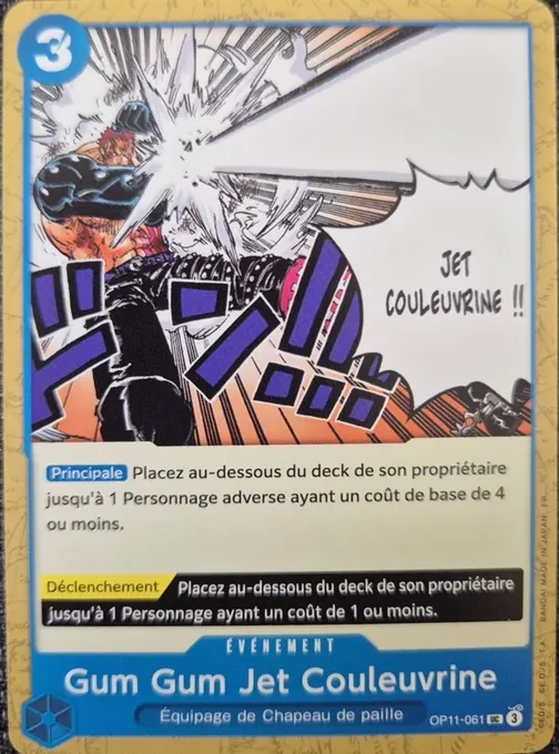 Carte One Piece française OP11-061 Gum Gum Jet Couleuvrine