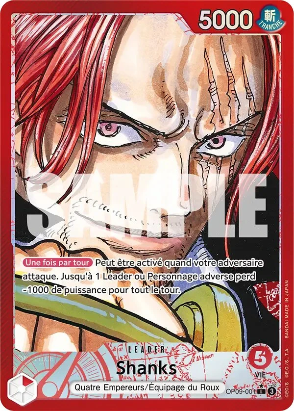 Carte One Piece française Shanks OP09-001 L