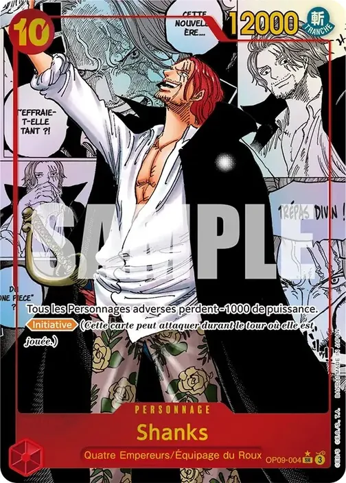 Carte One Piece française OP09-004 Shanks (version 3)