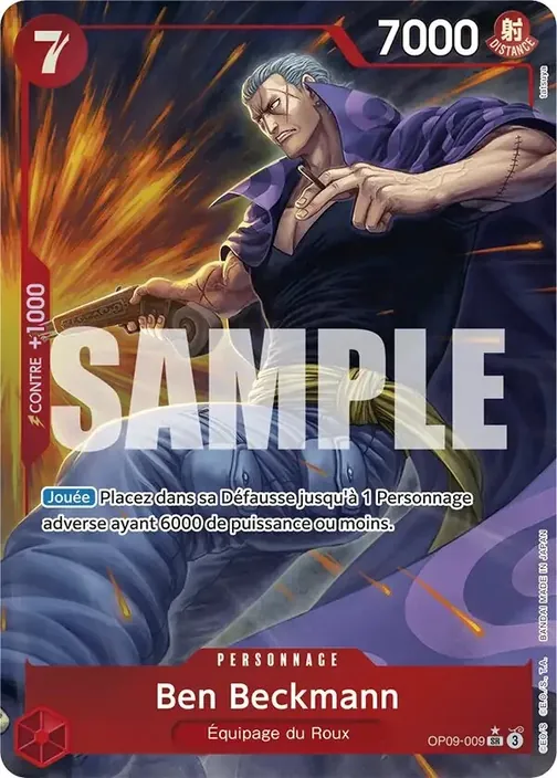 Carte One Piece française OP09-009 Benn.Beckman (version 2)