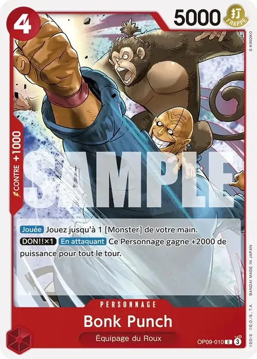 Carte One Piece française OP09-010 Bonk Punch