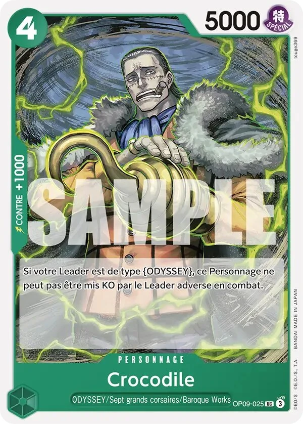 OP09-025 Crocodile illustrée par touge369 (édition française)