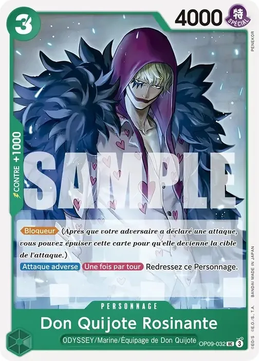 Carte One Piece française OP09-032 Donquixote Rosinante