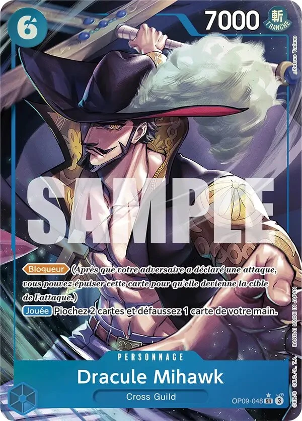OP09-048 Dracule Mihawk illustrée par Katsuo Tadano (édition française)