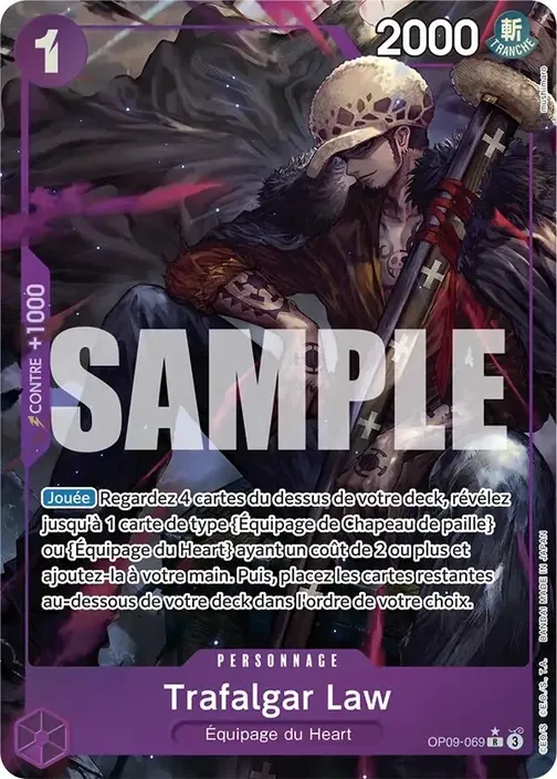 Carte One Piece française OP09-069 Trafalgar Law (version 2)