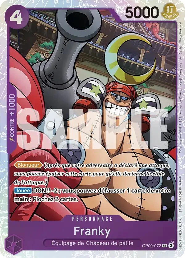 Carte One Piece française Franky OP09-072 SR