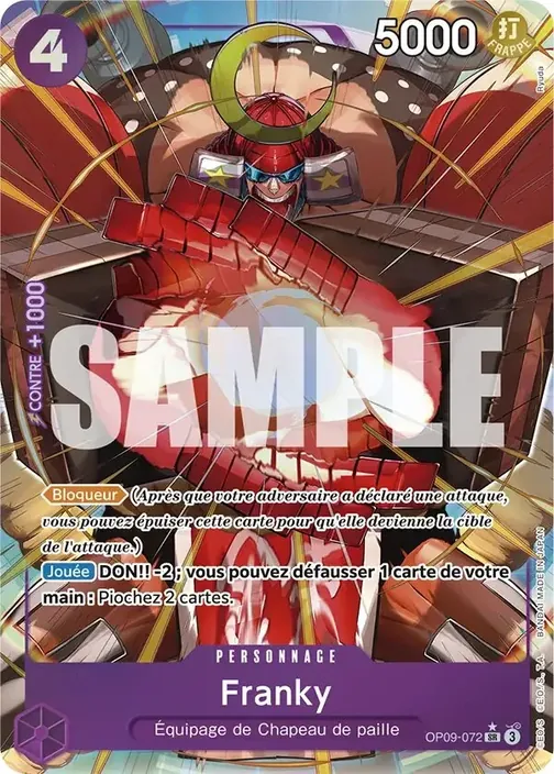 Carte One Piece française OP09-072 Franky (version 2)