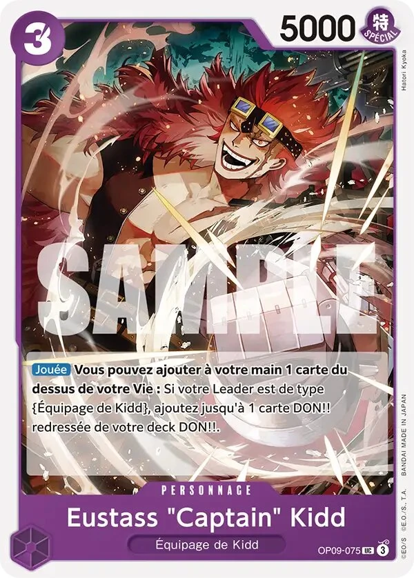 OP09-075 Eustass"Captain"Kid illustrée par Hatori Kyoka (édition française)
