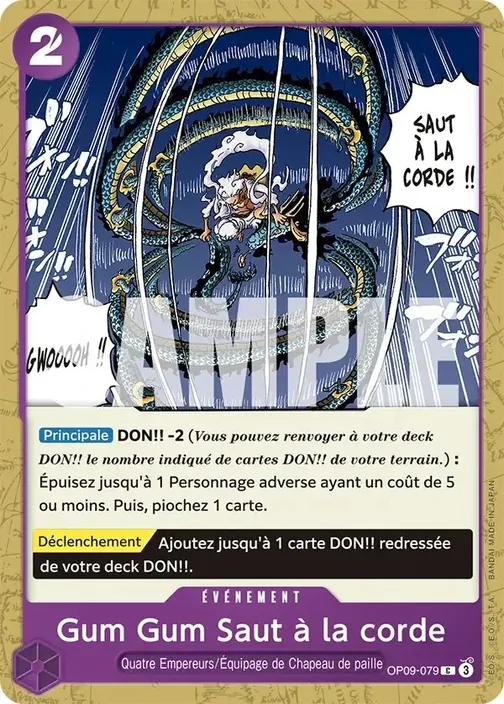 Carte One Piece française OP09-079 Gum Gum Saut à la corde